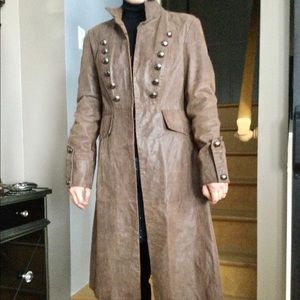 Brandon Thomas Military Style Leather Jacket